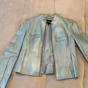Guess Women's Silver Leather Jacket
